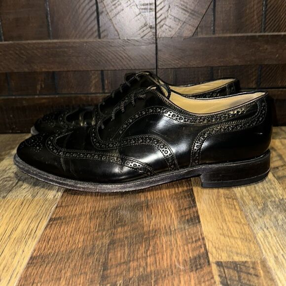 Johnston & Murphy 08555 Men`s Size 12 D Black Leather Wingtip Oxford 
Size 10 - Picture 3 of 12